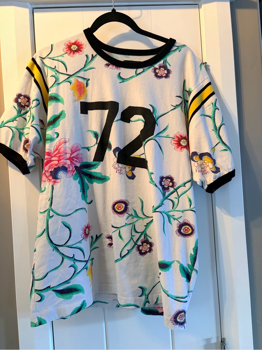 Floral '72' Short Sleeve Tee - White with Multicolor Floral Print